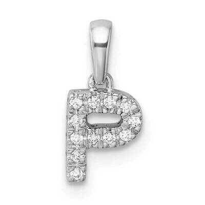 Diamond Letter P Initial Bail Pendant 14k White Gold PM9797P-006-WA, MPN: PM9797P-006-WA,