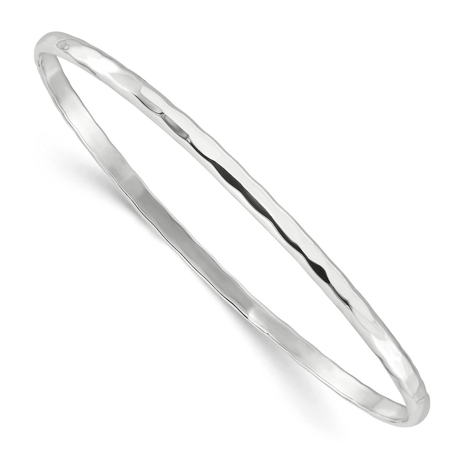 Faceted Slip-On Bangle Bracelet Sterling Silver Polished QB1490, MPN: QB1490,
