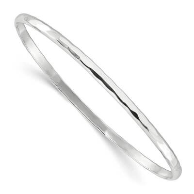 Faceted Slip-On Bangle Bracelet Sterling Silver Polished QB1490, MPN: QB1490,