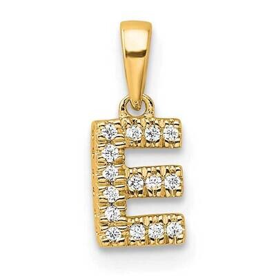 Diamond Letter E Initial Bail Pendant 14k Gold PM9797E-006-YA, MPN: PM9797E-006-YA,