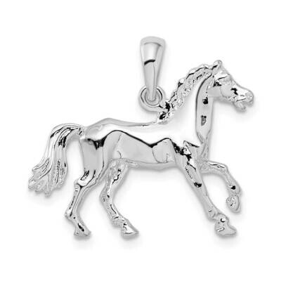 3D Walking Horse Pendant Sterling Silver Polished QC10355, MPN: QC10355, 637218173679