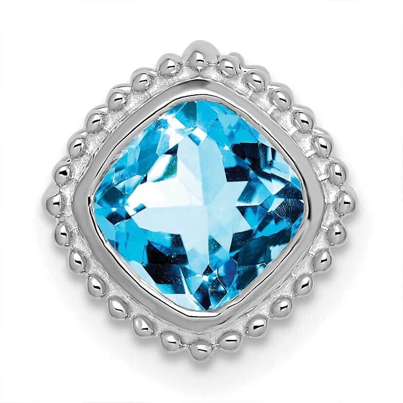 Cushion Blue Topaz Chain Slide 11 Inch 14k White Gold PM7201-BT-W, MPN: PM7201-BT-W,