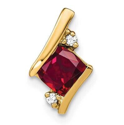 Cushion Cr. Ruby Diamond Chain Slide 10k Gold PM7398-CRU-002-1YA, MPN: PM7398-CRU-002-1YA,
