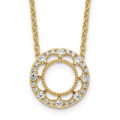 Fancy Circle Diamond 18 Inch Necklace 14k Gold PM9944-050-YA-18, MPN: PM9944-050-YA-18,