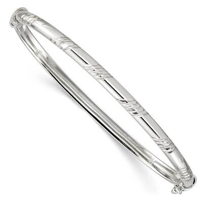Diamond-Cut 4mm Bangle Sterling Silver QB1334, MPN: QB1334,