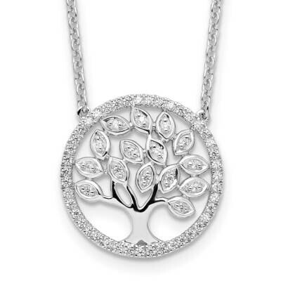 Diamond Tree Of Life In Circle Necklace 14k White Gold PM9687-029-WLG-18, MPN: PM9687-029-WLG-18, 8…