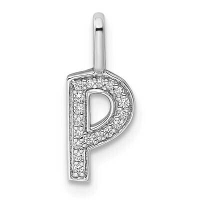 Diamond Letter P Initial Pendant 14k White Gold PM8367P-006-WA, MPN: PM8367P-006-WA, 196904071137