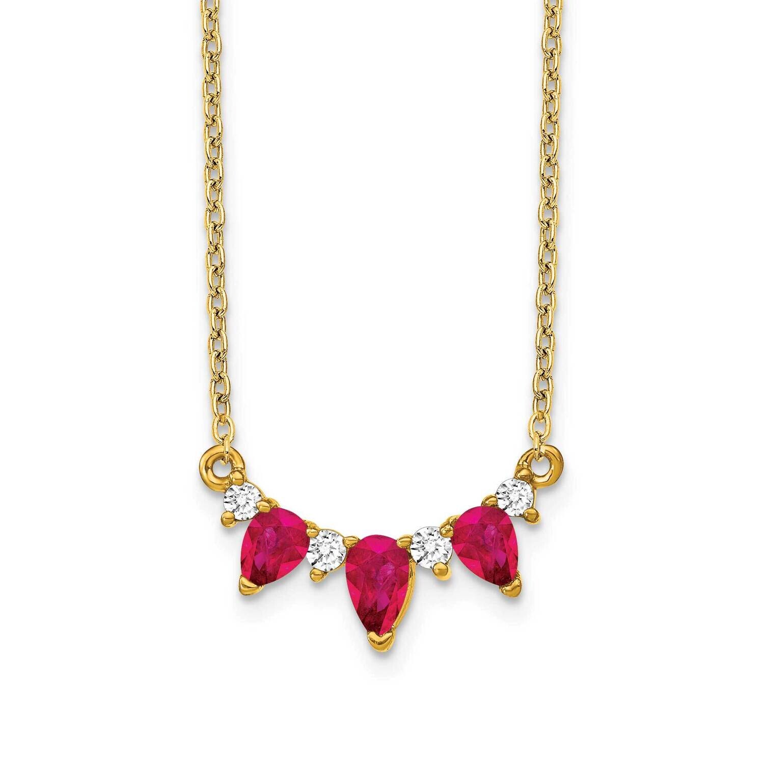 Ruby Diamond 18 Inch Necklace 14k Gold PM7176-RU-012-YA, MPN: PM7176-RU-012-YA, 883957763125