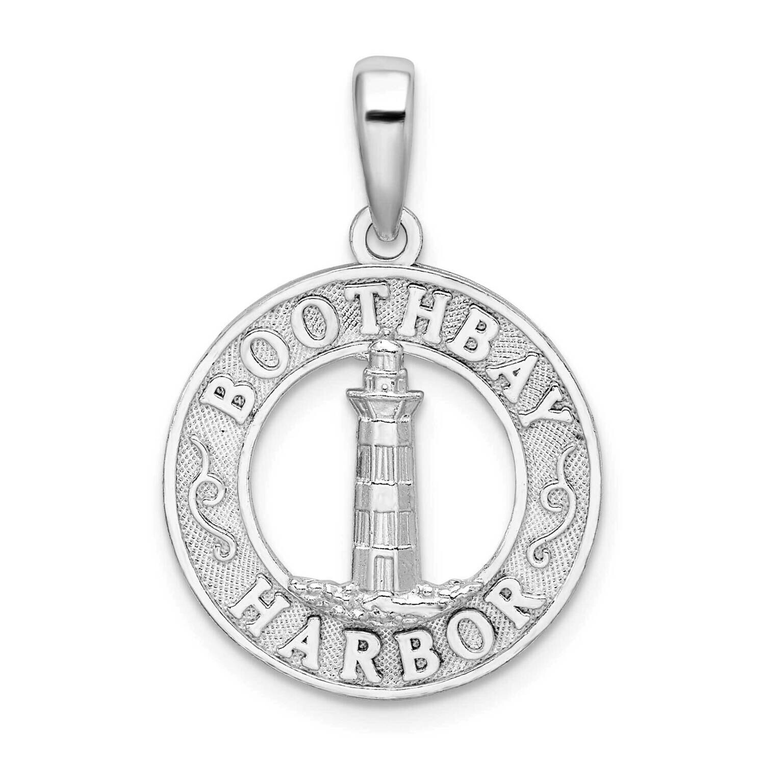 Booth Bay Lighthouse Circle Pendant Sterling Silver Polished QC10067, MPN: QC10067, 637218159741