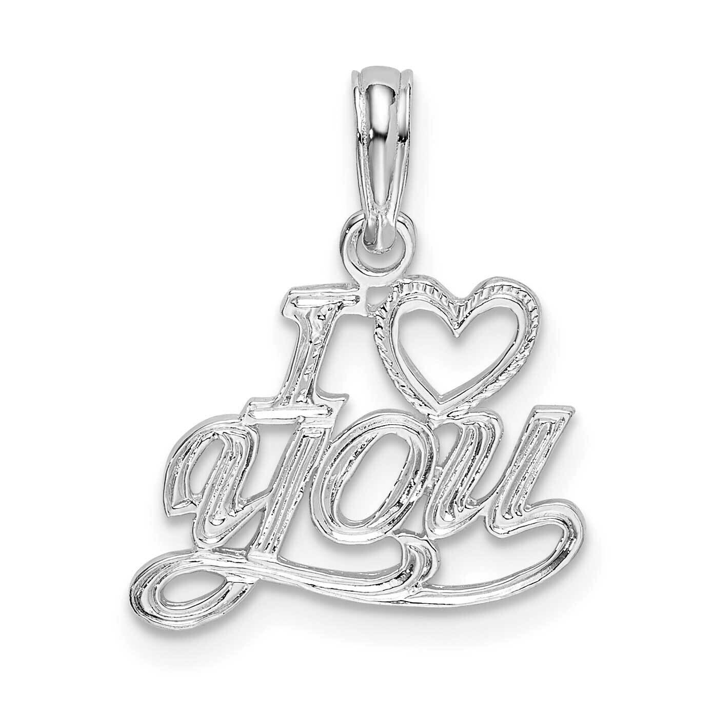 I Heart You Script Pendant Sterling Silver Polished QC10523