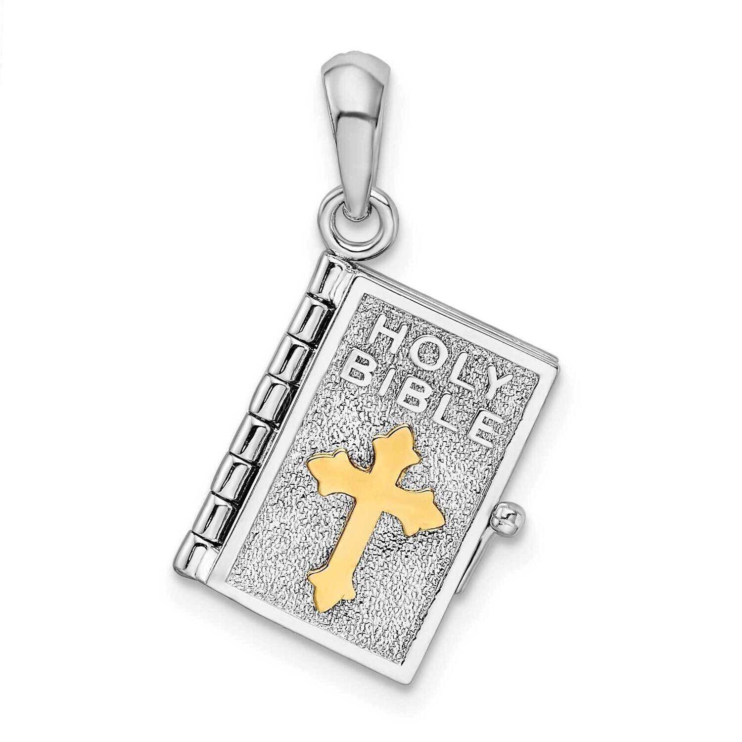 3D Lords Prayer Holy Bible Pendant Sterling Silver Polished QC10925G, MPN: QC10925G, 637218159291
