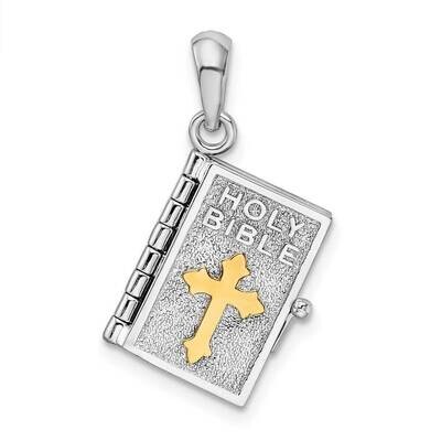 3D Lords Prayer Holy Bible Pendant Sterling Silver Polished QC10925G, MPN: QC10925G, 637218159291