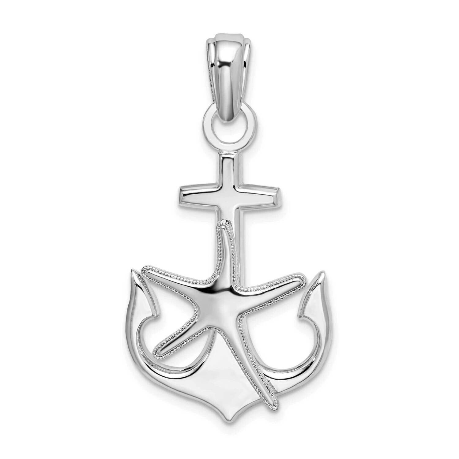 Anchor Starfish Pendant Sterling Silver Polished QC10441, MPN: QC10441, 637218179923