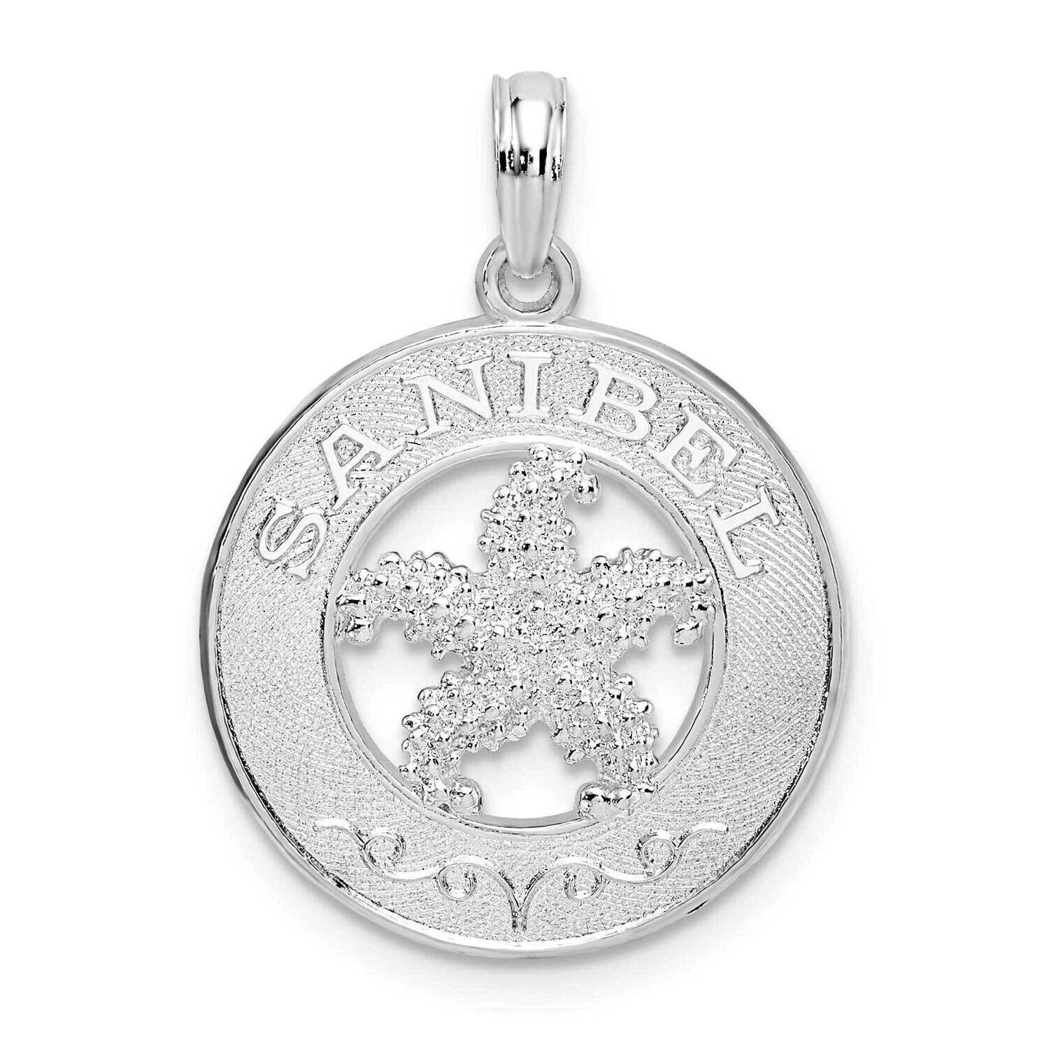 Sanibel Circle Starfish Pendant Sterling Silver Polished QC10362, MPN: QC10362, 637218174010