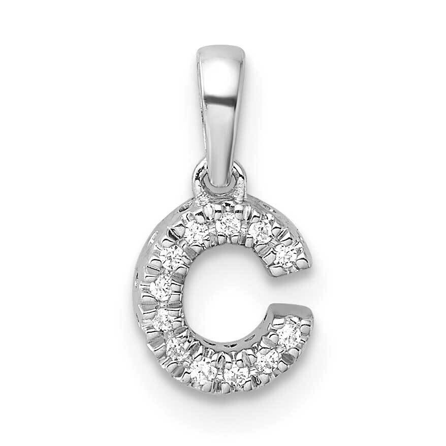 Diamond Letter C Initial Bail Pendant 14k White Gold PM9797C-005-WA, MPN: PM9797C-005-WA,