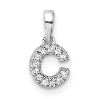 Diamond Letter C Initial Bail Pendant 14k White Gold PM9797C-005-WA, MPN: PM9797C-005-WA,