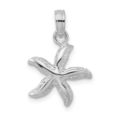 Textured Small Starfish Pendant Sterling Silver Polished QC10010, MPN: QC10010, 637218155736