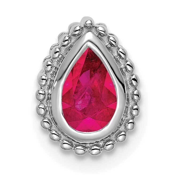 Pear Ruby Chain Slide 9.25 Inch 14k White Gold PM7203-RU-W, MPN: PM7203-RU-W,