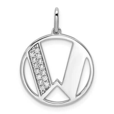 Gatsby Diamond Initial W Charm 14k White Gold PM9843W-015-WA, MPN: PM9843W-015-WA,