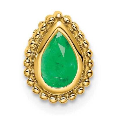 Pear Emerald Chain Slide 9.25 Inch 14k Gold PM7203-EM-Y, MPN: PM7203-EM-Y,