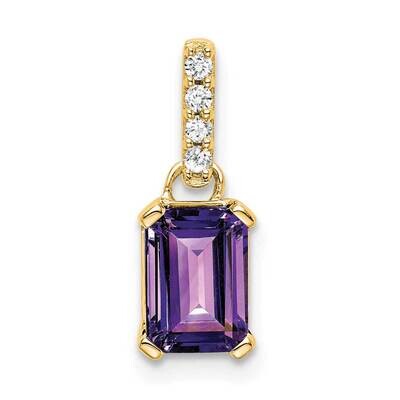 Amethyst Diamond Pendant 14k Gold PM7410-AM-004-YA, MPN: PM7410-AM-004-YA,