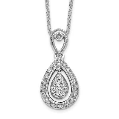 Diamond Teardrop Pendant Necklace 14k White Gold PM9685-018-WLG-18, MPN: PM9685-018-WLG-18, 8839578…