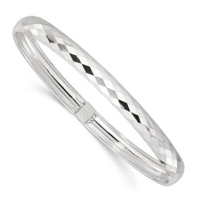Textured Flexible Bangle Bracelet Sterling Silver Polished QB1500, MPN: QB1500,