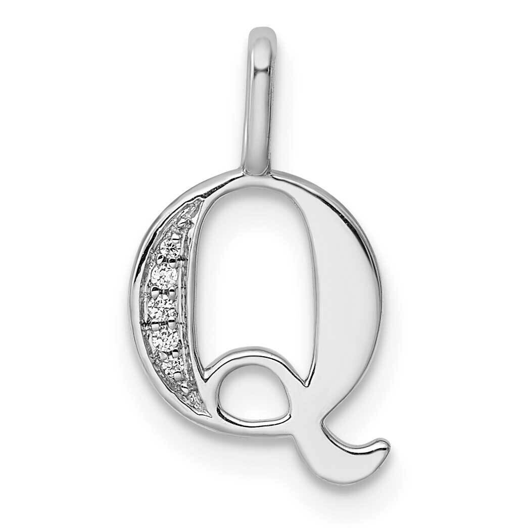 Diamond Letter Q Initial Pendant 14k White Gold PM8365Q-002-WA, MPN: PM8365Q-002-WA, 196904069448