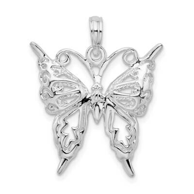Cut-Out Butterfly Pendant Sterling Silver Polished QC10553, MPN: QC10553, 637218184064