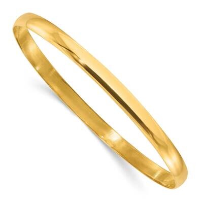 Gold-Tone 4.5mm Polished Slip-On Bangle Bracelet Sterling Silver QB238GP, MPN: QB238GP,