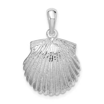 Scallop Shell Pendant Sterling Silver Polished QC10433, MPN: QC10433, 637218179824