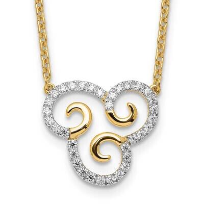 Diamond Swirls Necklace 14k Gold PM9686-027-YLG-18, MPN: PM9686-027-YLG-18, 883957898308