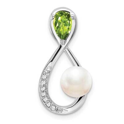 Peridot Fwc Pearl Diamond Infinity Chain Slide 14k White Gold PM7182-PE-003-WA, MPN: PM7182-PE-003-…