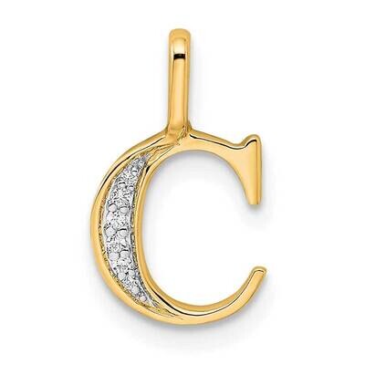 Diamond Letter C Initial Pendant 10k Gold PM8365C-002-1YA, MPN: PM8365C-002-1YA,