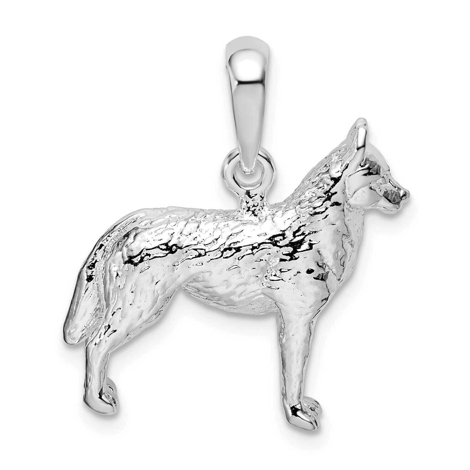 Textured 3D Siberian Husky Pendant Sterling Silver QC10227, MPN: QC10227, 637218170470