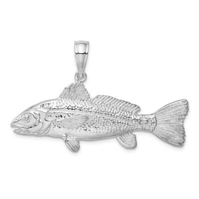 3D Red Fish Pendant Sterling Silver Polished QC10177, MPN: QC10177, 637218169290