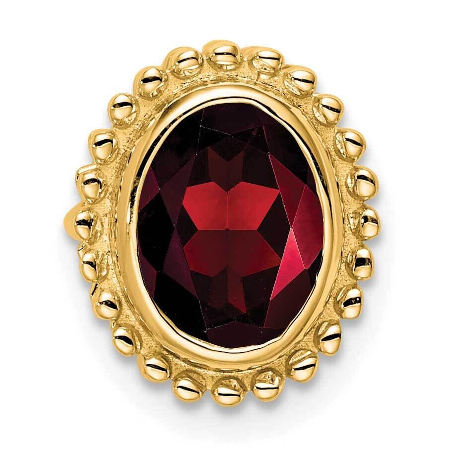 Oval Garnet Chain Slide 14k Gold PM7202-GA-Y, MPN: PM7202-GA-Y,