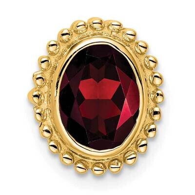 Oval Garnet Chain Slide 14k Gold PM7202-GA-Y, MPN: PM7202-GA-Y,