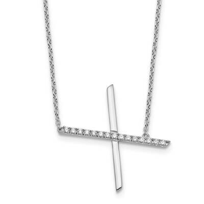 Sideways Diamond Initial X Necklace 14k White Gold PM9844X-018-WA, MPN: PM9844X-018-WA,