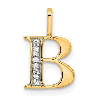 Diamond Letter B Initial Pendant 10k Gold PM8365B-002-1YA, MPN: PM8365B-002-1YA,