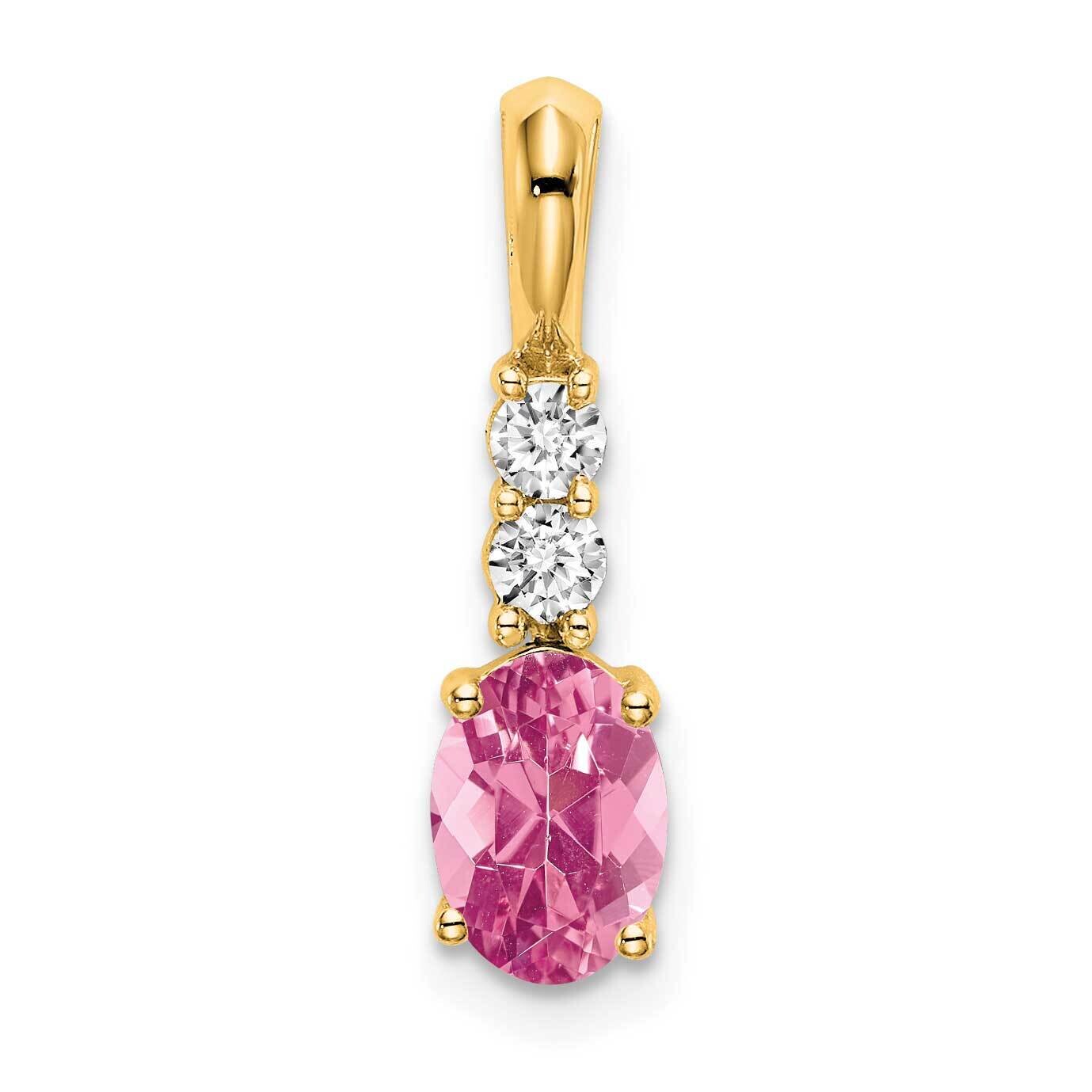 Oval Pink Tourmaline Diamond Pendant 14k Gold PM7406-PT-013-YA, MPN: PM7406-PT-013-YA,