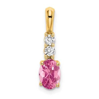 Oval Pink Tourmaline Diamond Pendant 14k Gold PM7406-PT-013-YA, MPN: PM7406-PT-013-YA,