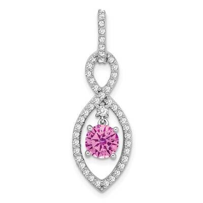 Created Pink Sapphire Diamond Pendant 14k White Gold PM7111-CPS-039-WA, MPN: PM7111-CPS-039-WA,