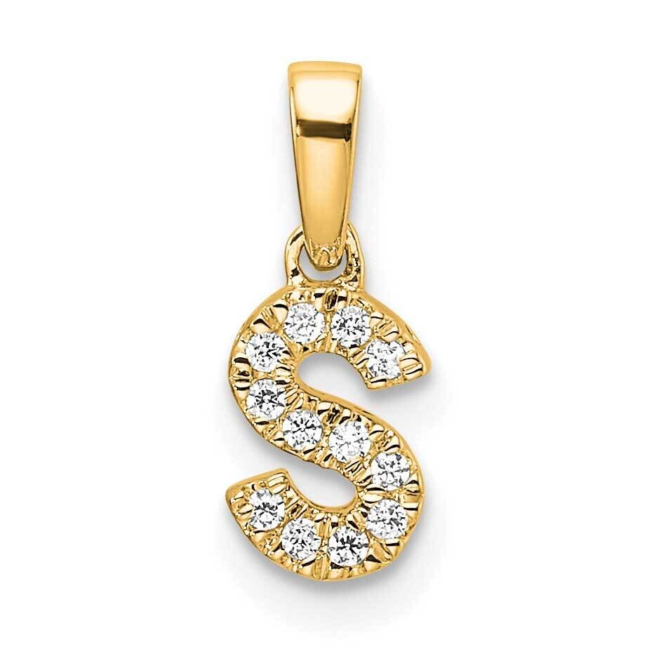 Diamond Letter S Initial Bail Pendant 14k Gold PM9797S-006-YA, MPN: PM9797S-006-YA,