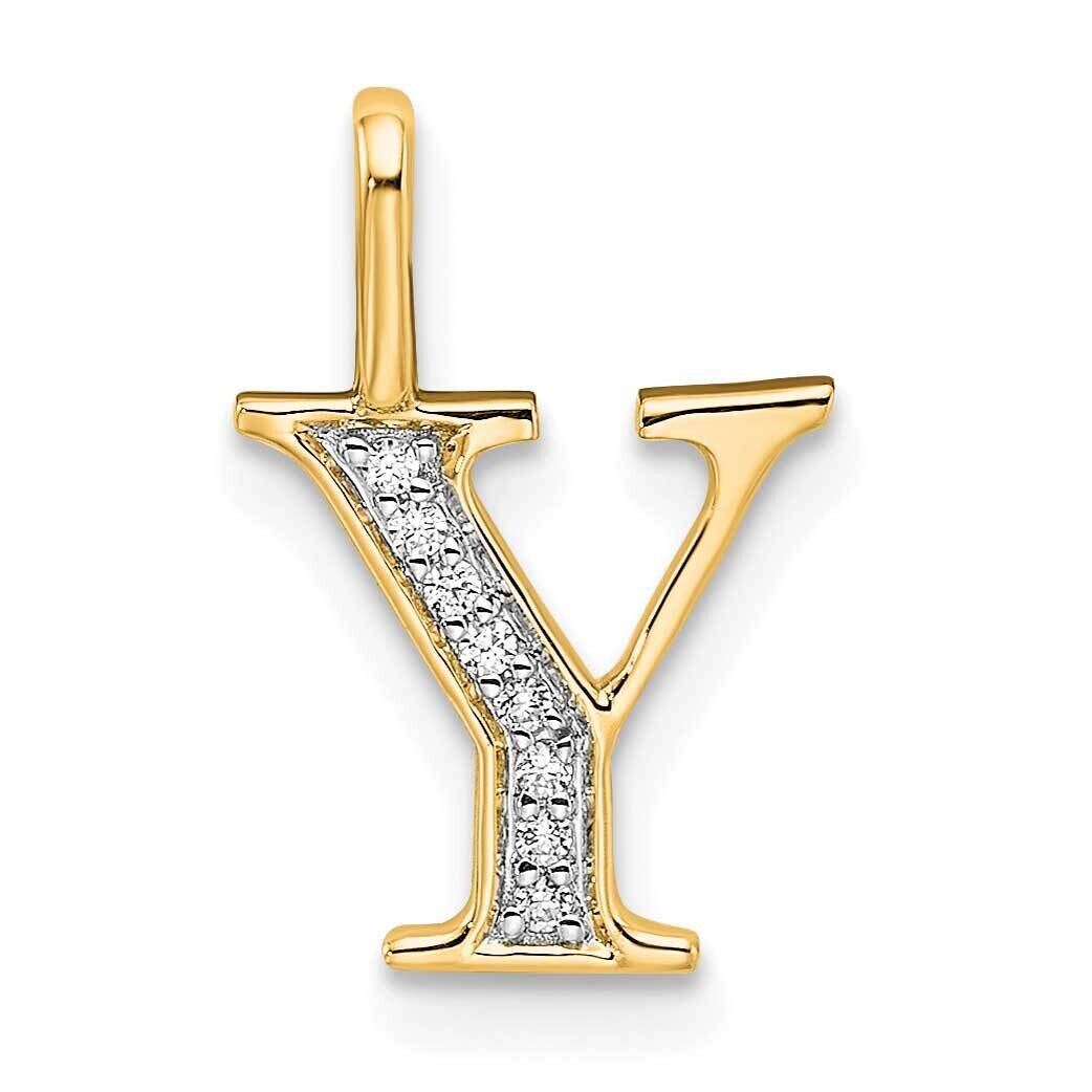 Diamond Letter Y Initial Pendant 10k Gold PM8365Y-004-1YA, MPN: PM8365Y-004-1YA,