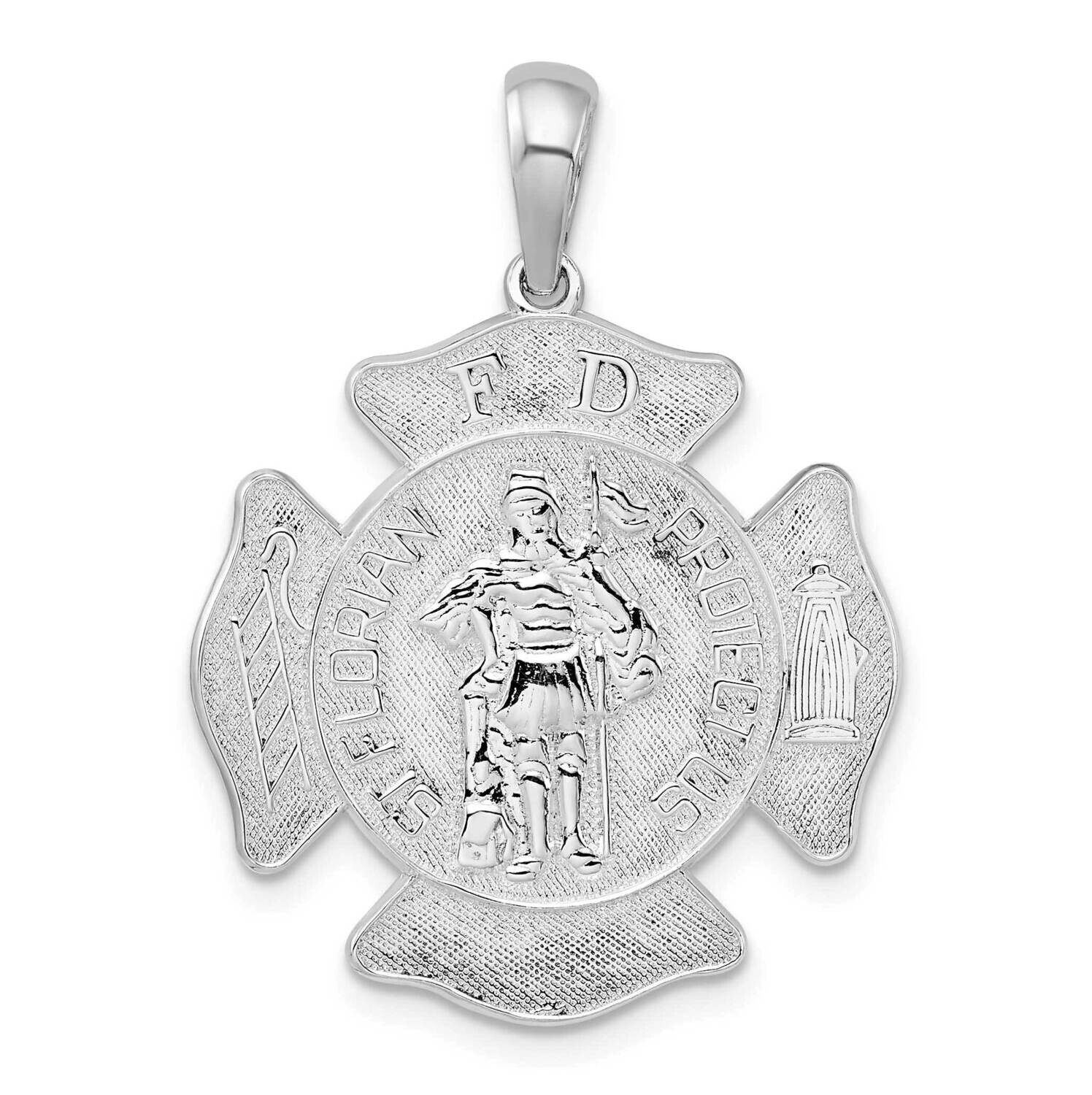 St. Florian Fire Dept. Medal Pendant Sterling Silver QC10266