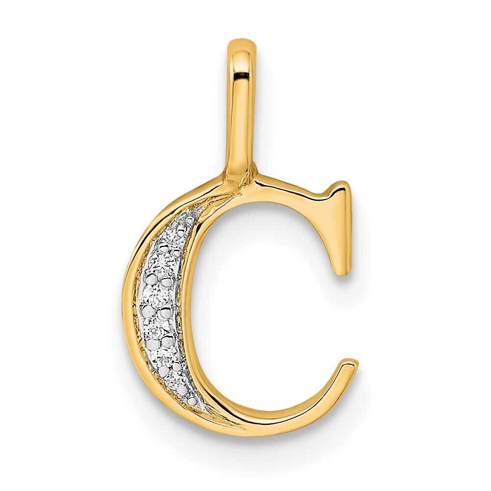 Diamond Letter C Initial Pendant 14k Gold PM8365C-002-YA, MPN: PM8365C-002-YA,