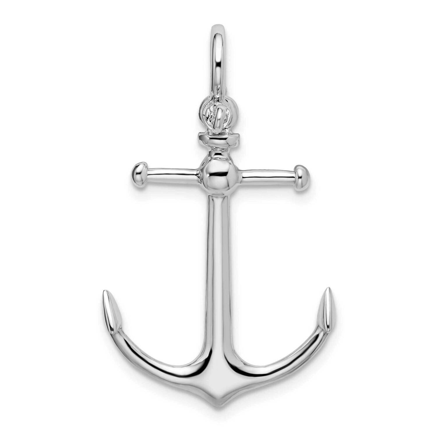 3D Anchor Pendant Sterling Silver Polished QC10571, MPN: QC10571, 637218184361