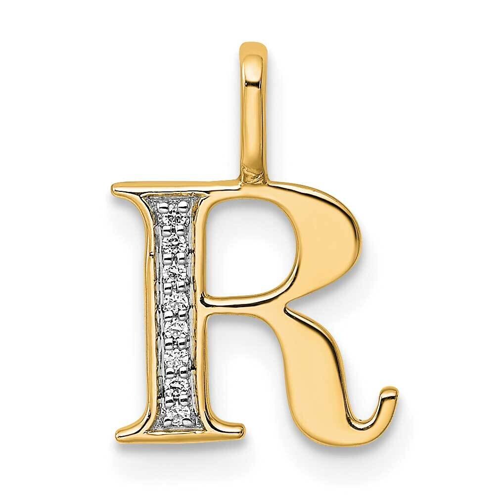 Diamond Letter R Initial Pendant 10k Gold PM8365R-002-1YA, MPN: PM8365R-002-1YA,