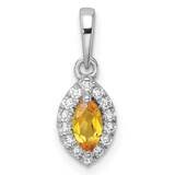 Diamond Citrine Pendant 14k White Gold PM9354-CI-010-WLG, MPN: PM9354-CI-010-WLG, 883957882987